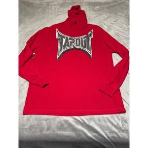 Tapout Mens Size XXL Red Long Sleeve Thermal Hooded Shirt Y2K
